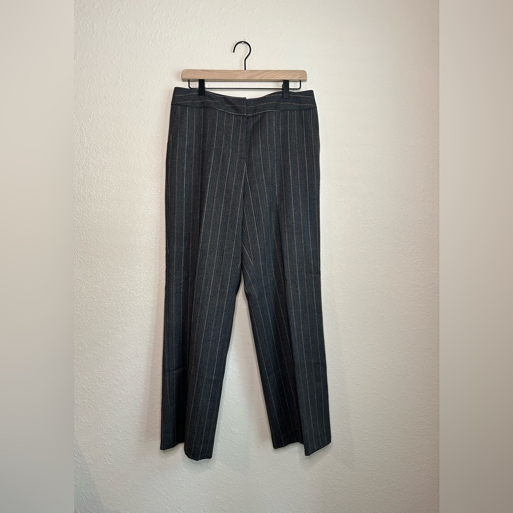 Talbots Dark Grey & Gold Striped Pants Size 10 Petite